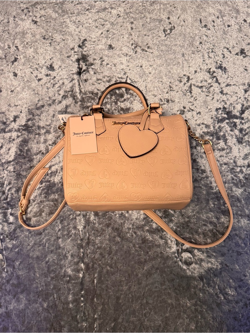 Juicy Couture Tan Heart Charm Satchel